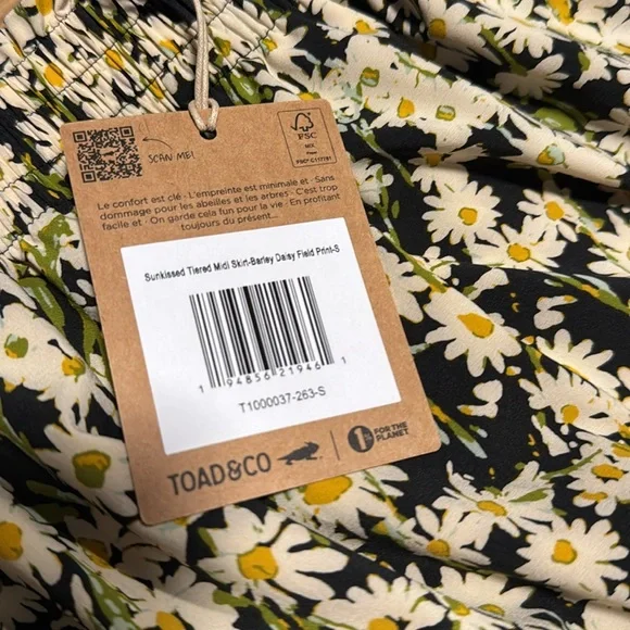 Toad&Co tiered midi skirt with pockets - Picture 3 of 3